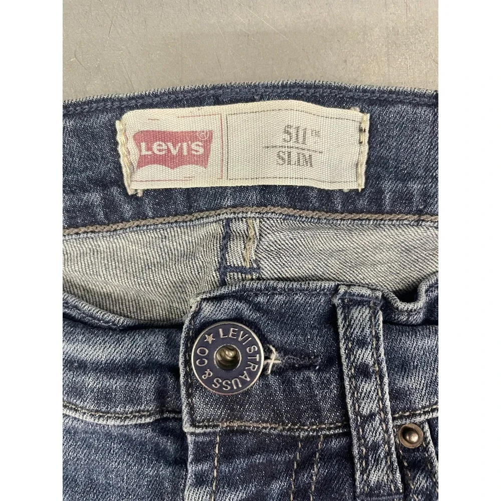 Levis 511 Slim Fit Jeans Women Size‎ 14 26x29 Blue Medium Wash Denim Straight